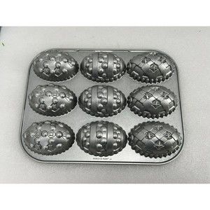Nordic Ware Easter Egg Baking Mold 9 Muffin Mini Cake Cast Aluminum Pan USA